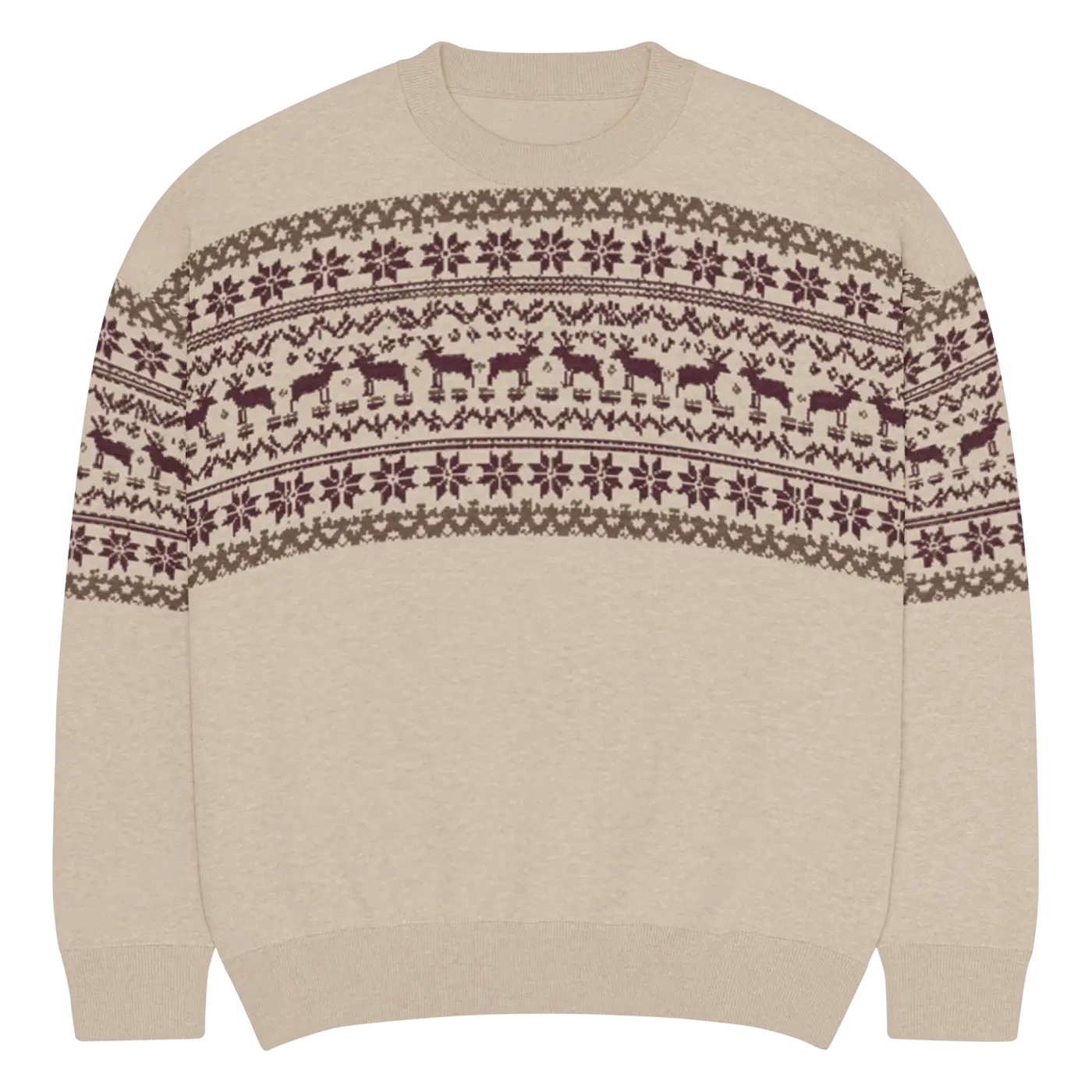 Knitted Crew Neck Sweater - Cozy Holiday Relaxed Fit - DipaliZ