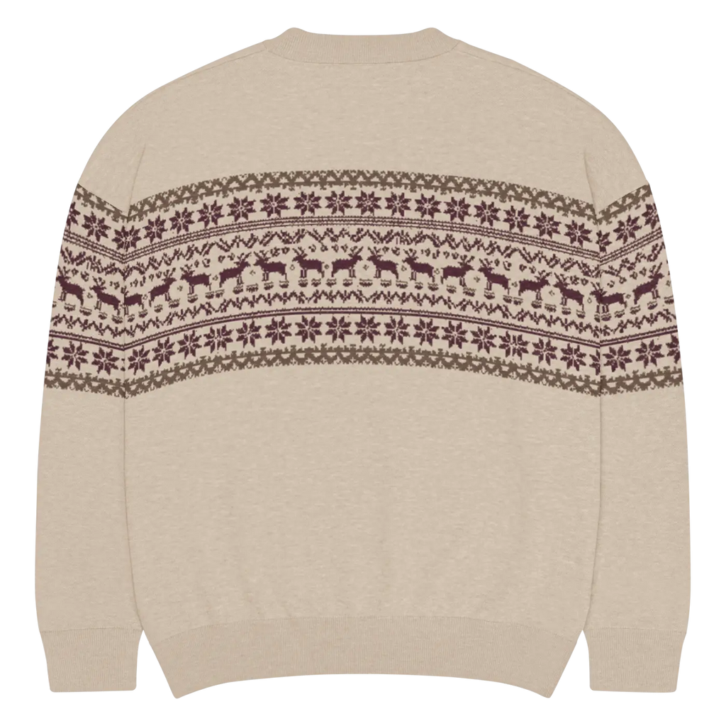 Knitted Crew Neck Sweater - Cozy Holiday Relaxed Fit - DipaliZ