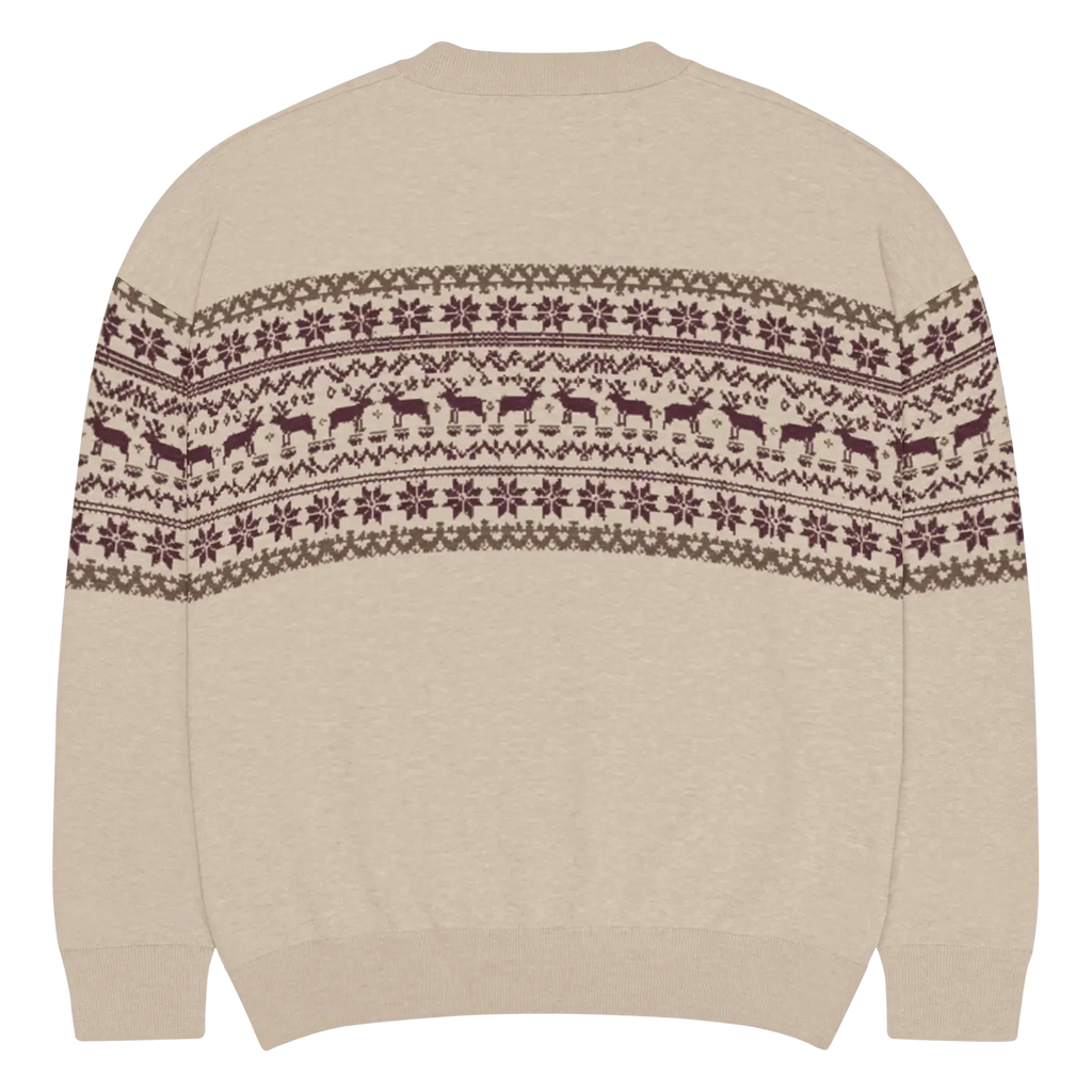 Knitted Crew Neck Sweater - Cozy Holiday Relaxed Fit - DipaliZ