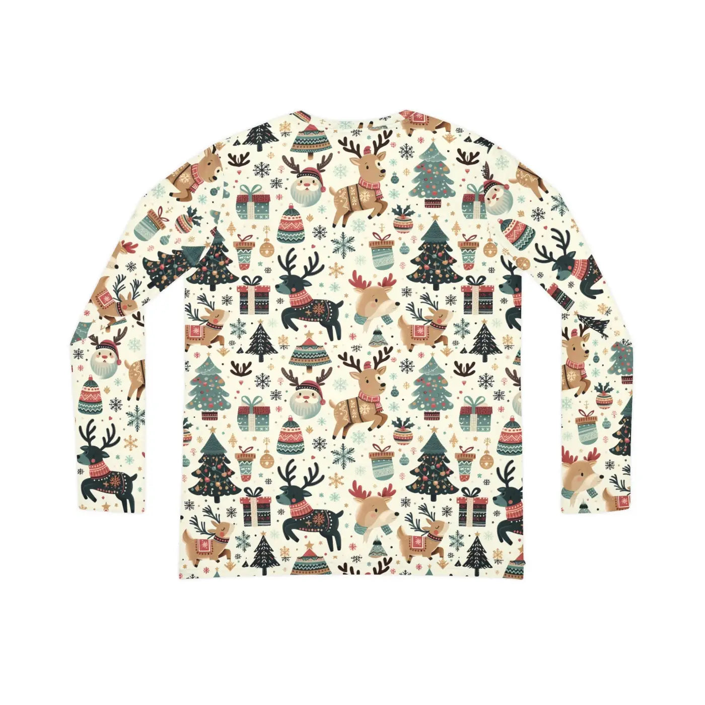 Long Sleeve Christmas Reindeer Tree Pattern Top - DipaliZ