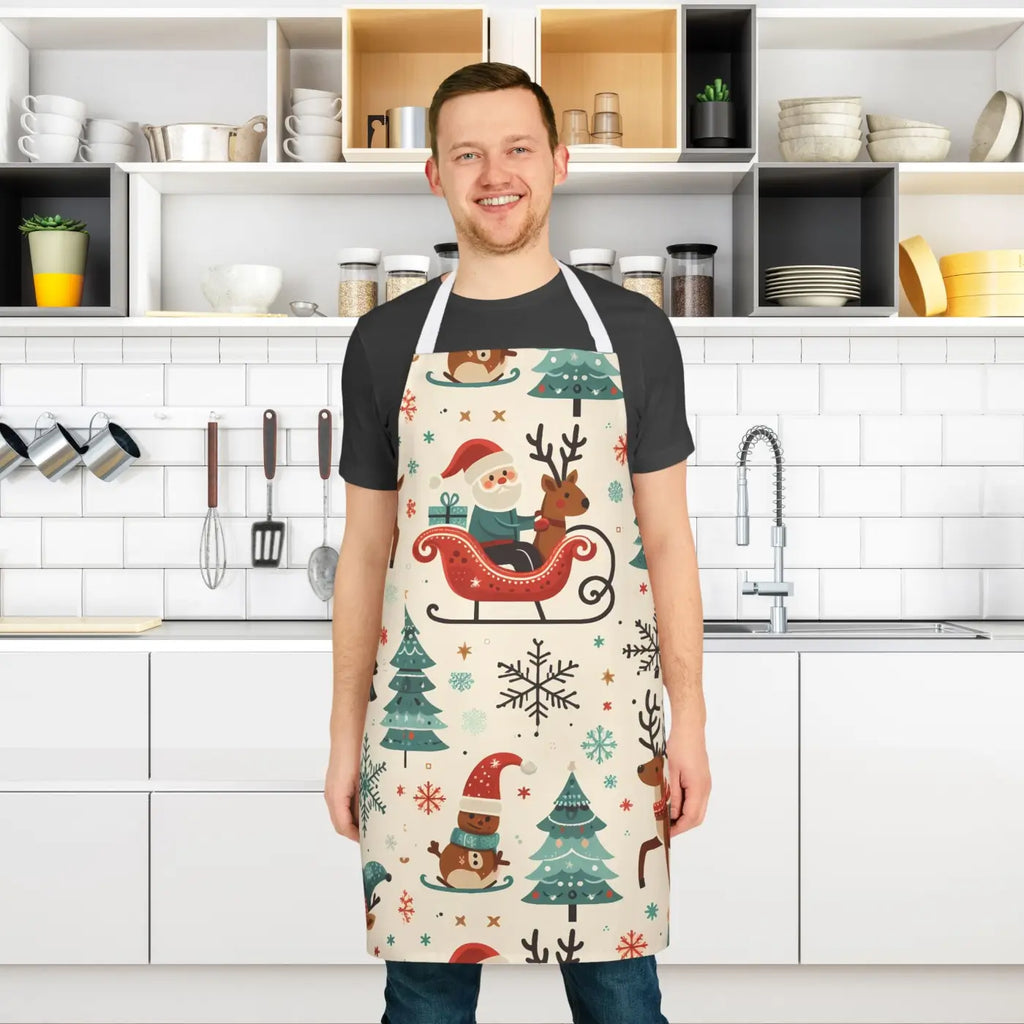 Santa Adventure Apron - Festive Kitchen Essential - DipaliZ