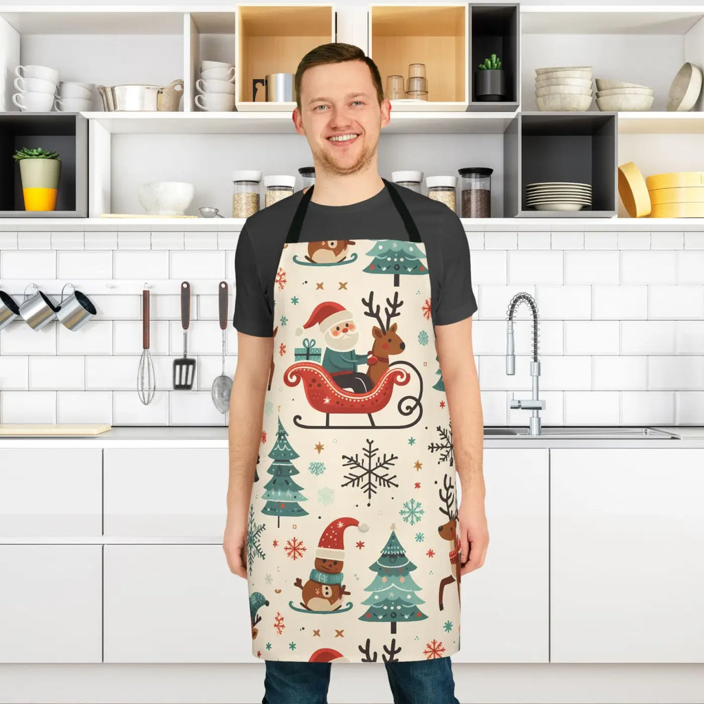 Santa Adventure Apron - Festive Kitchen Essential - DipaliZ