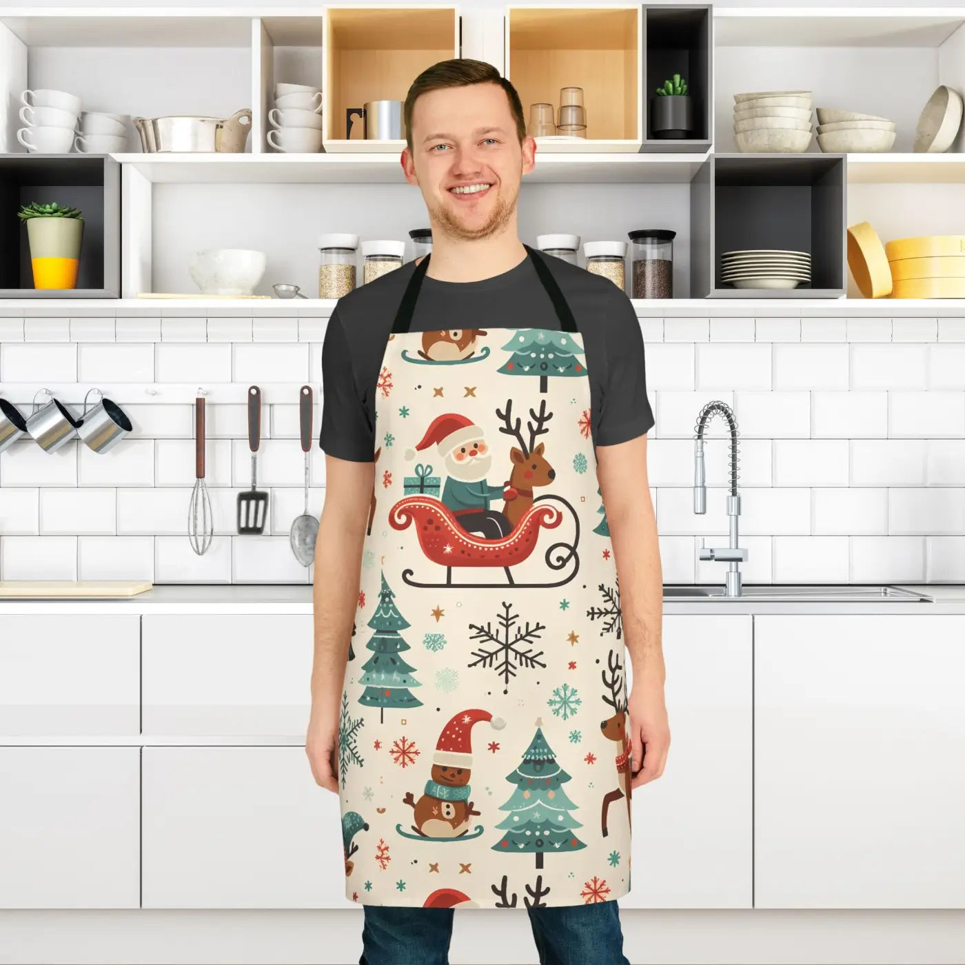 Santa Adventure Apron - Festive Kitchen Essential - DipaliZ