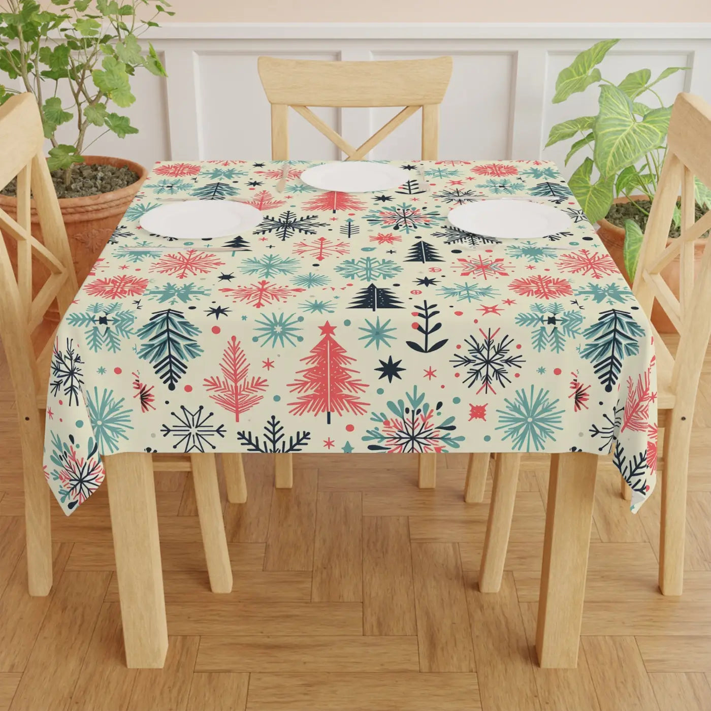 Winter Wonderland Tablecloth - Stylish One-Sided Print Christmas - DipaliZ