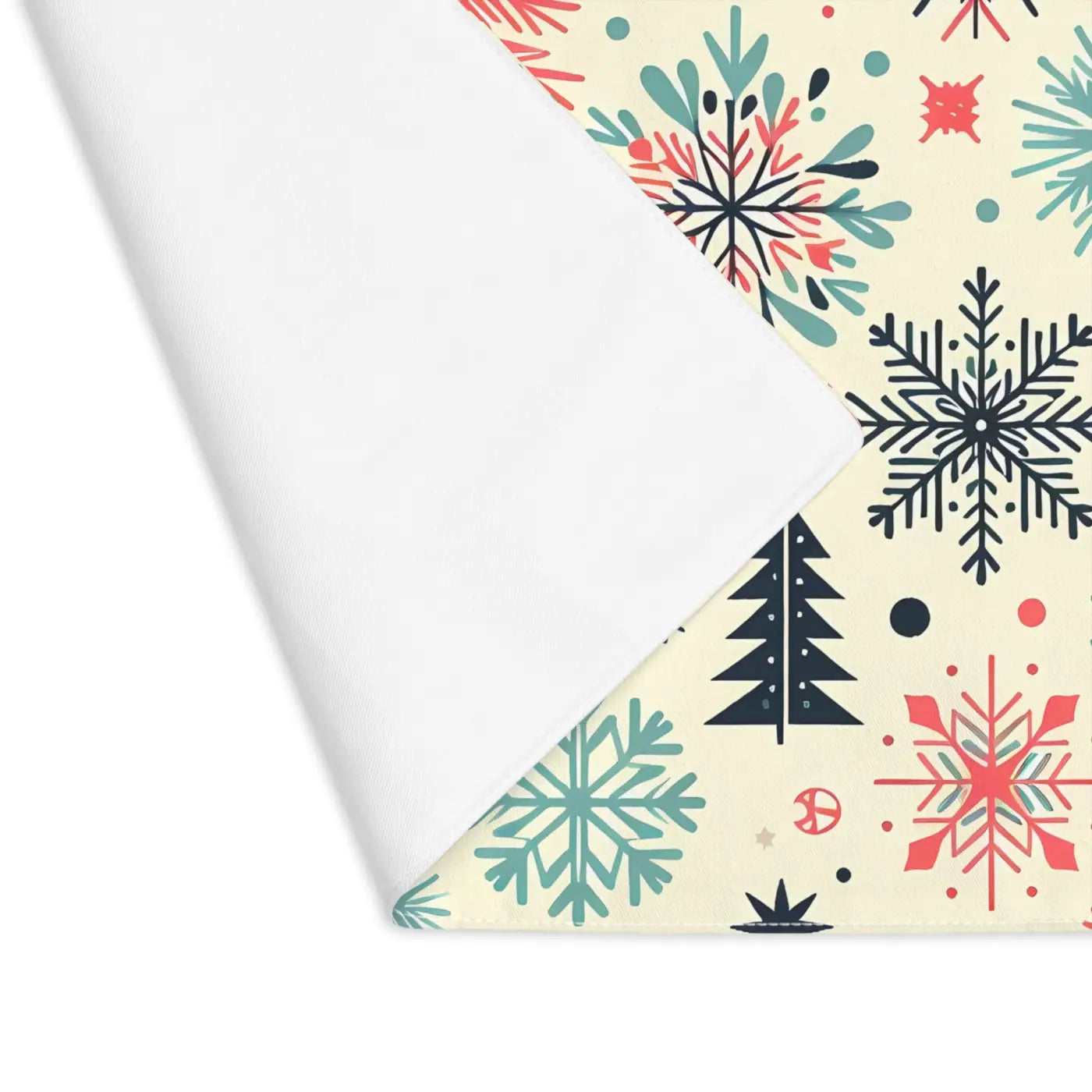 Enchanting Christmas Snowflakes Trees Cotton Placemats - DipaliZ