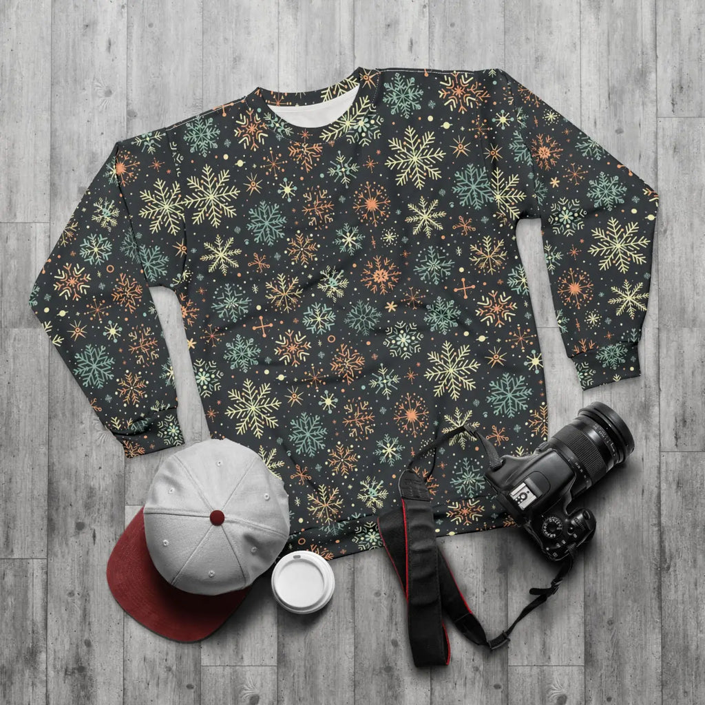 Christmas Snowflakes Unisex Sweatshirt - Festive Flair - DipaliZ