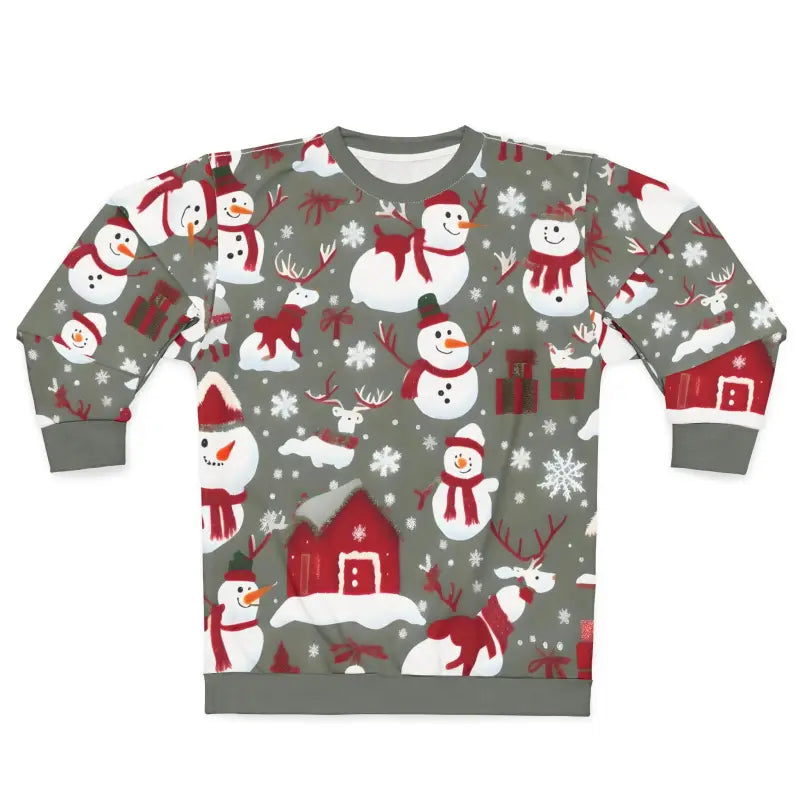 Christmas Snowman Unisex Sweatshirt - Custom Cut Holiday Style - DipaliZ