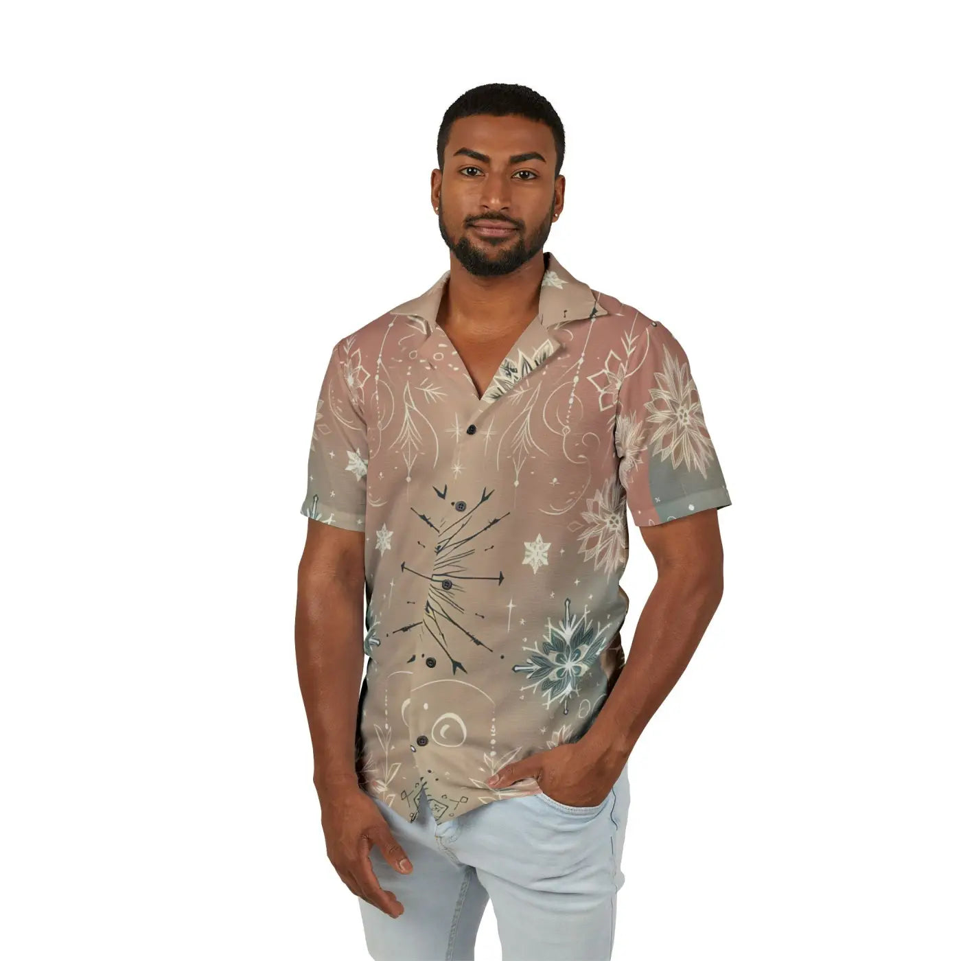 Hawaiian Camp Shirt - Christmas Sparkle Meets Endless Summer - DipaliZ
