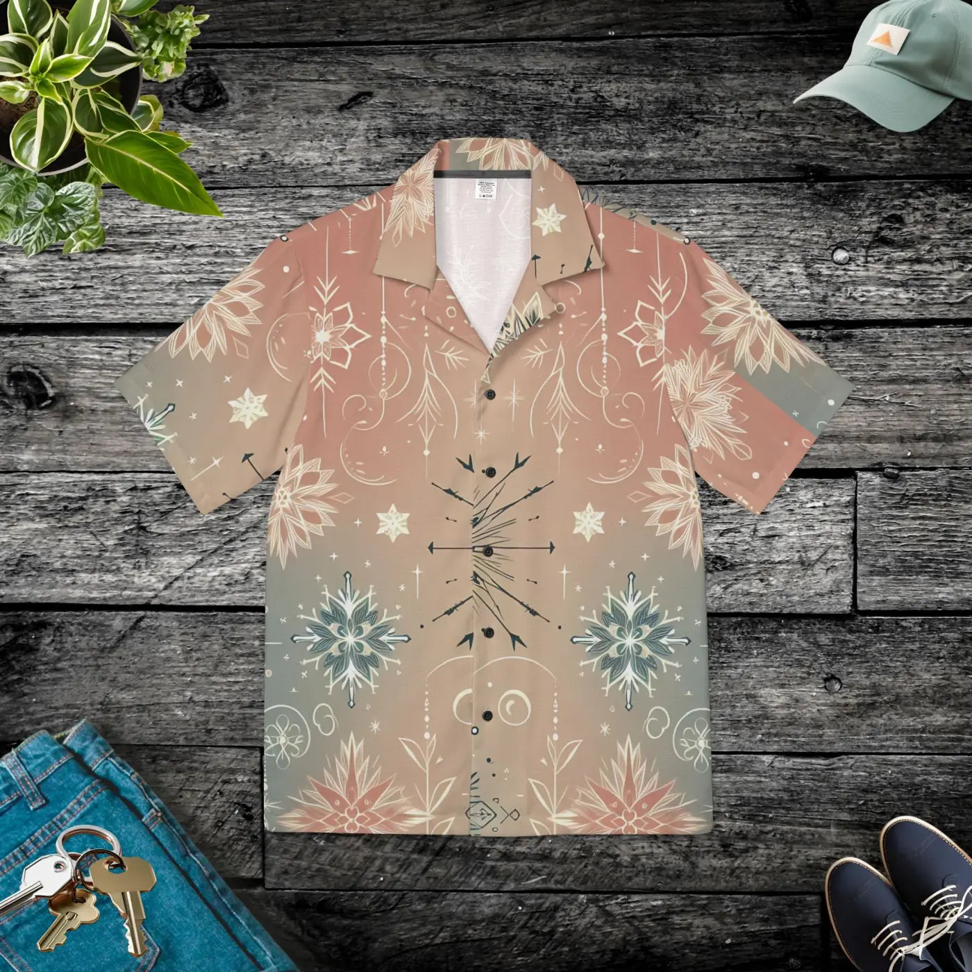 Hawaiian Camp Shirt - Christmas Sparkle Meets Endless Summer - DipaliZ