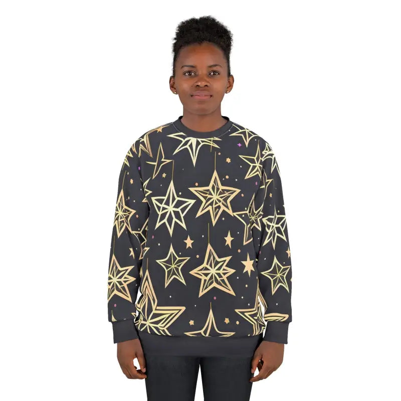 Christmas Stars Unisex Sweatshirt - Custom Cut Holiday - DipaliZ