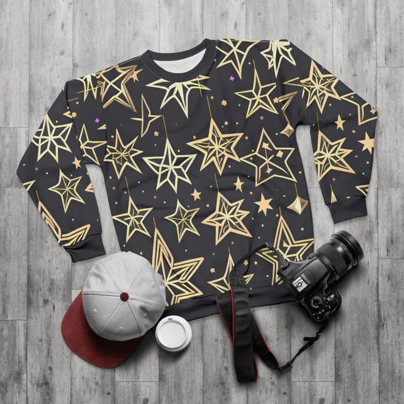 Christmas Stars Unisex Sweatshirt - Custom Cut Holiday - DipaliZ