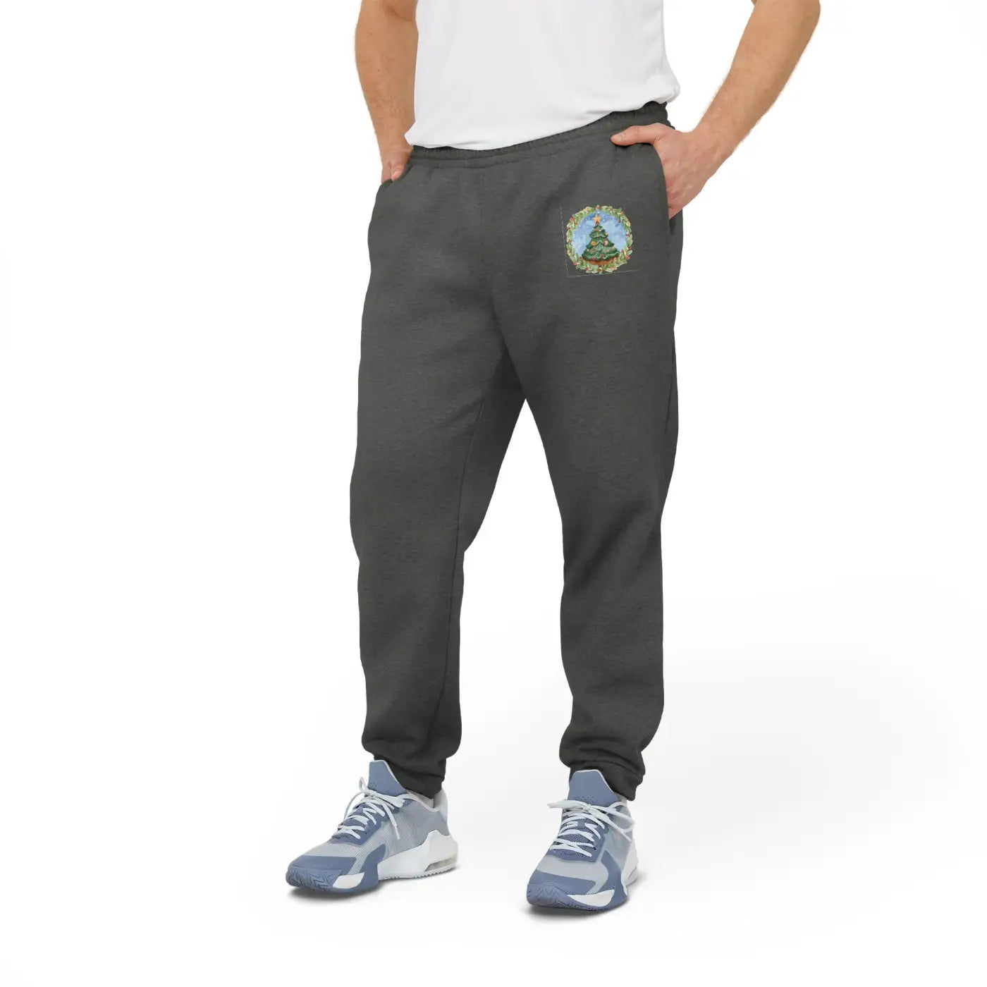 Cozy Christmas Tree Adidas Fleece Joggers - Unisex - DipaliZ
