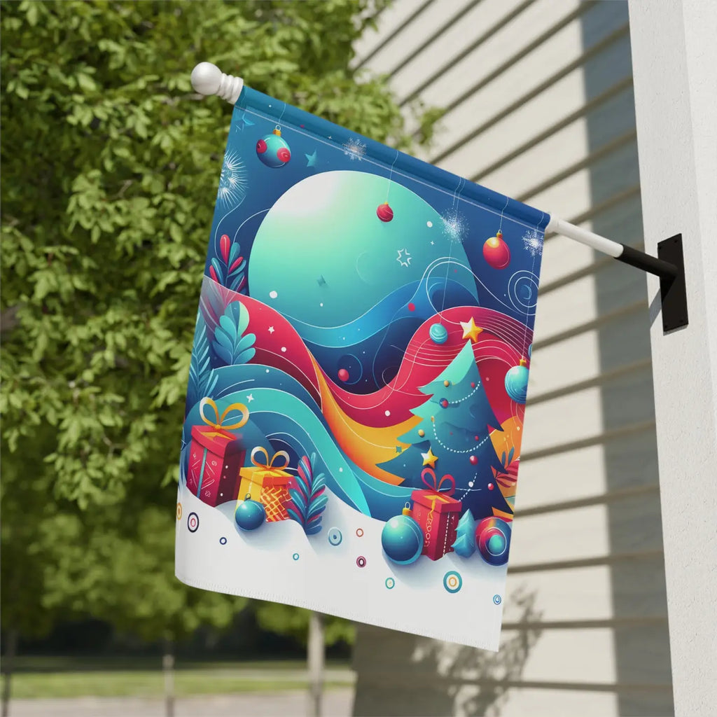 Festive Christmas Tree Banner - Poly Poplin Canvas Fabric - DipaliZ