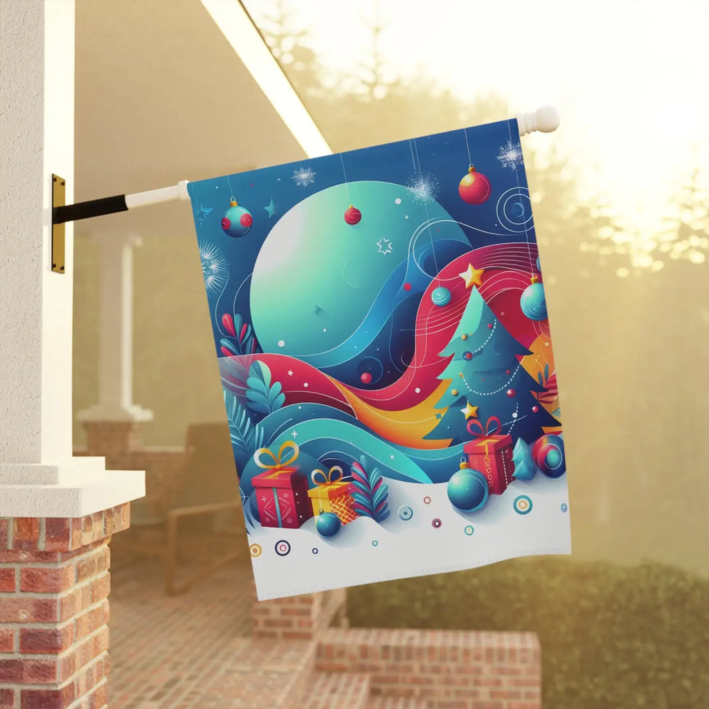 Festive Christmas Tree Banner - Poly Poplin Canvas Fabric - DipaliZ
