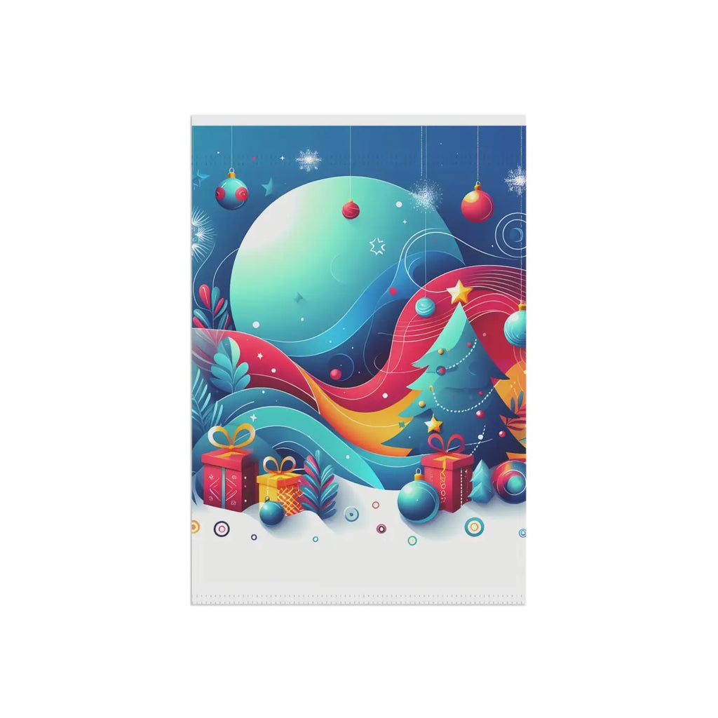 Festive Christmas Tree Banner - Poly Poplin Canvas Fabric - DipaliZ