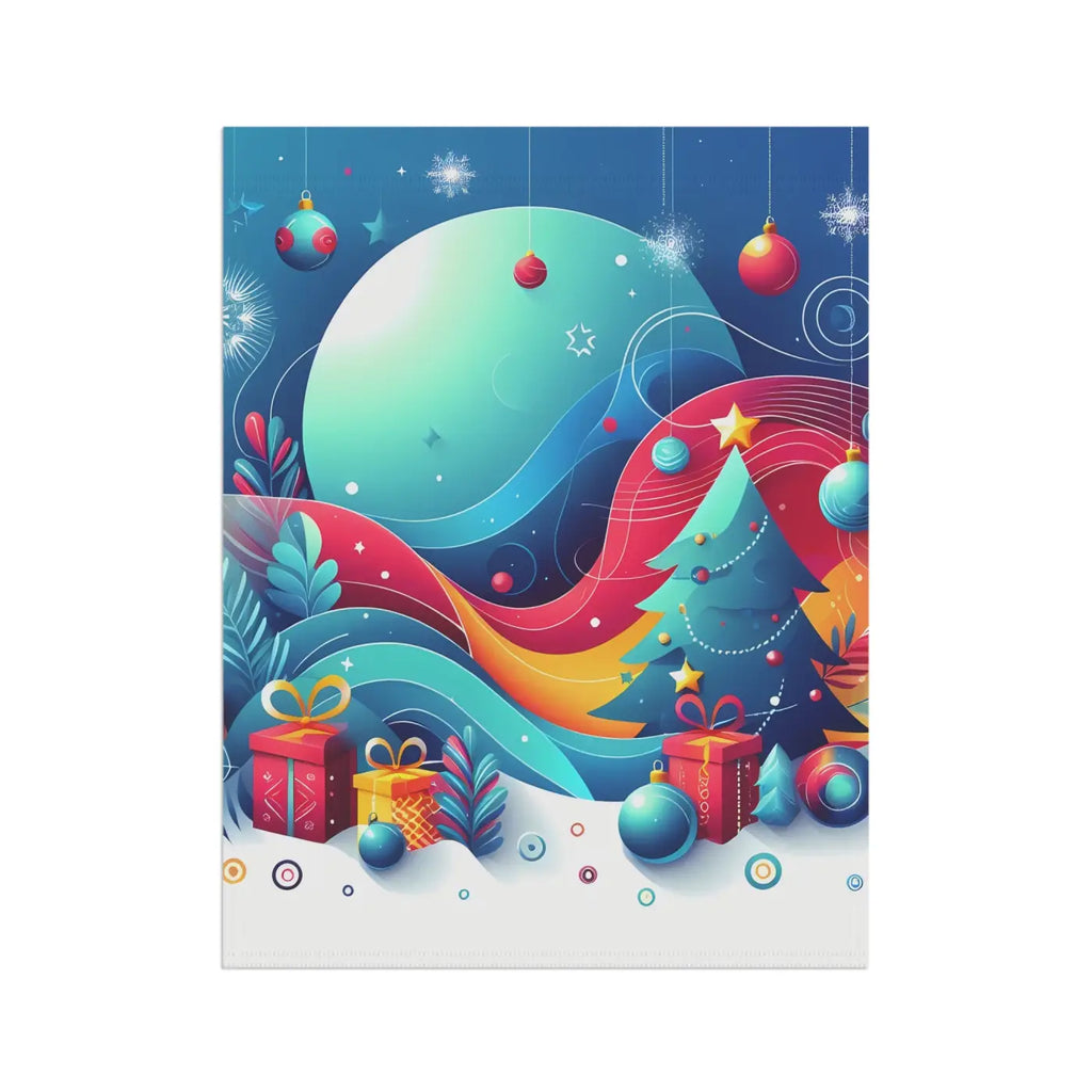 Festive Christmas Tree Banner - Poly Poplin Canvas Fabric - DipaliZ