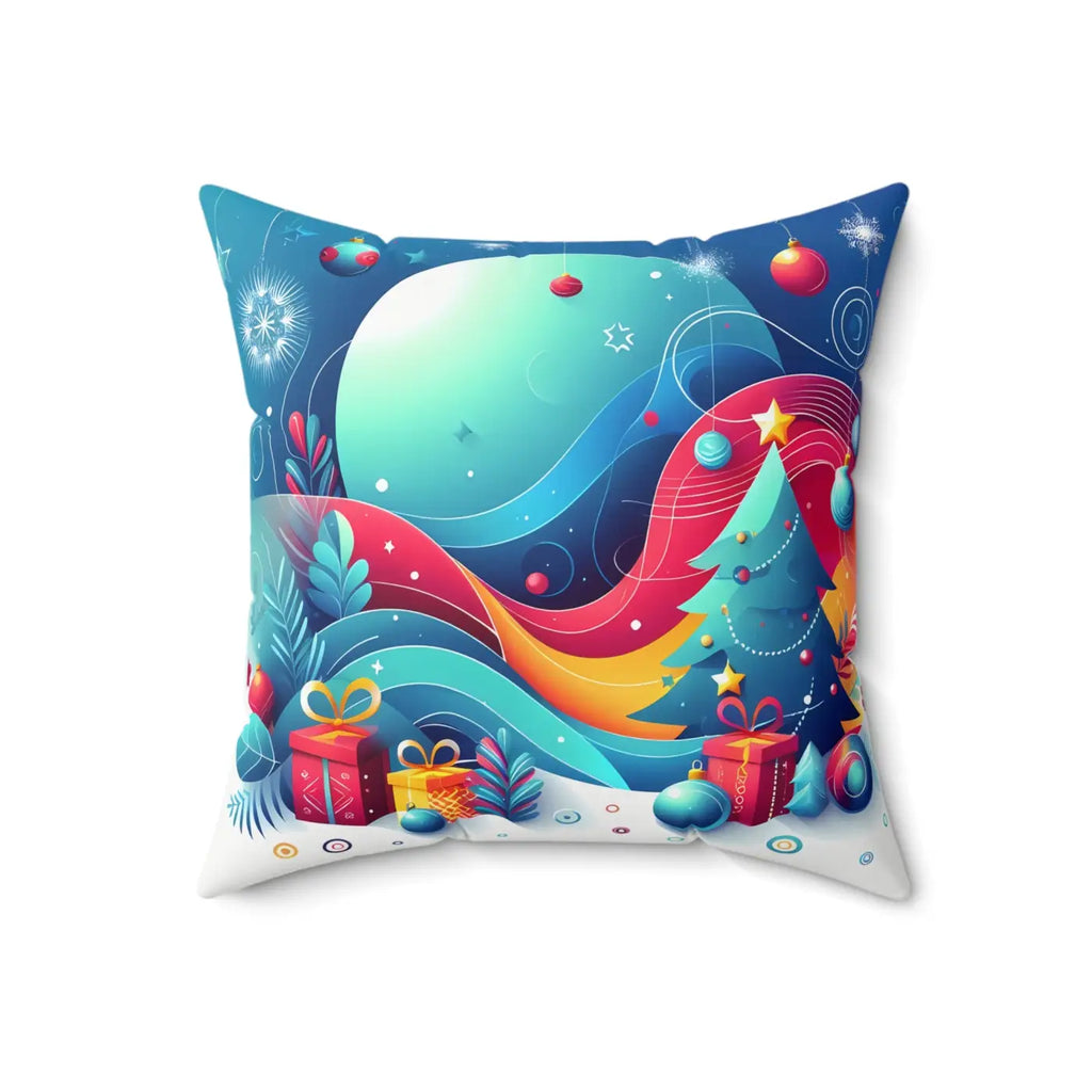 Festive Spun Polyester Pillow - Christmas Holiday Decor - DipaliZ