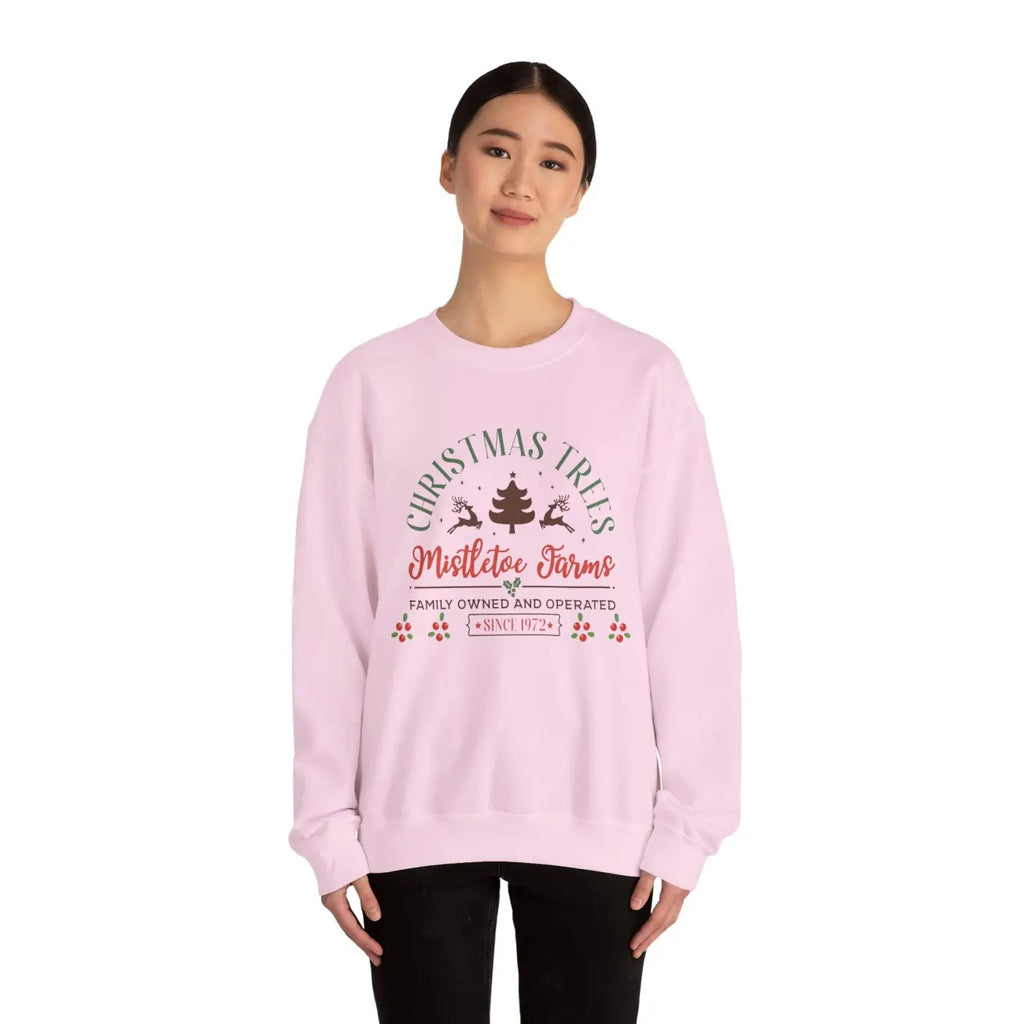 Mistletoe Farms Heavy Blend Crewneck - Holiday Sweatshirt - DipaliZ