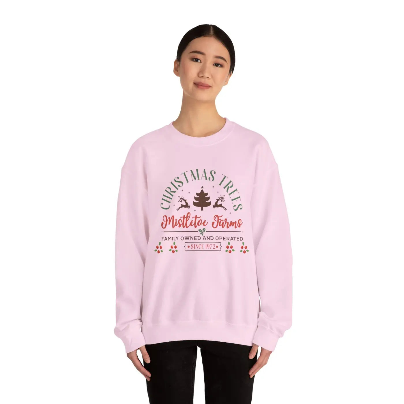Mistletoe Farms Heavy Blend Crewneck - Holiday Sweatshirt - DipaliZ