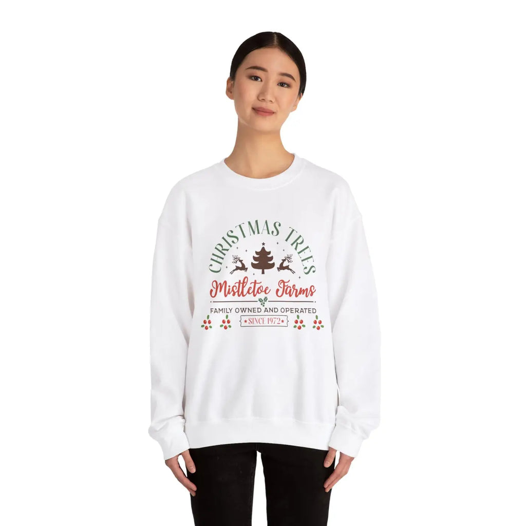 Mistletoe Farms Heavy Blend Crewneck - Holiday Sweatshirt - DipaliZ
