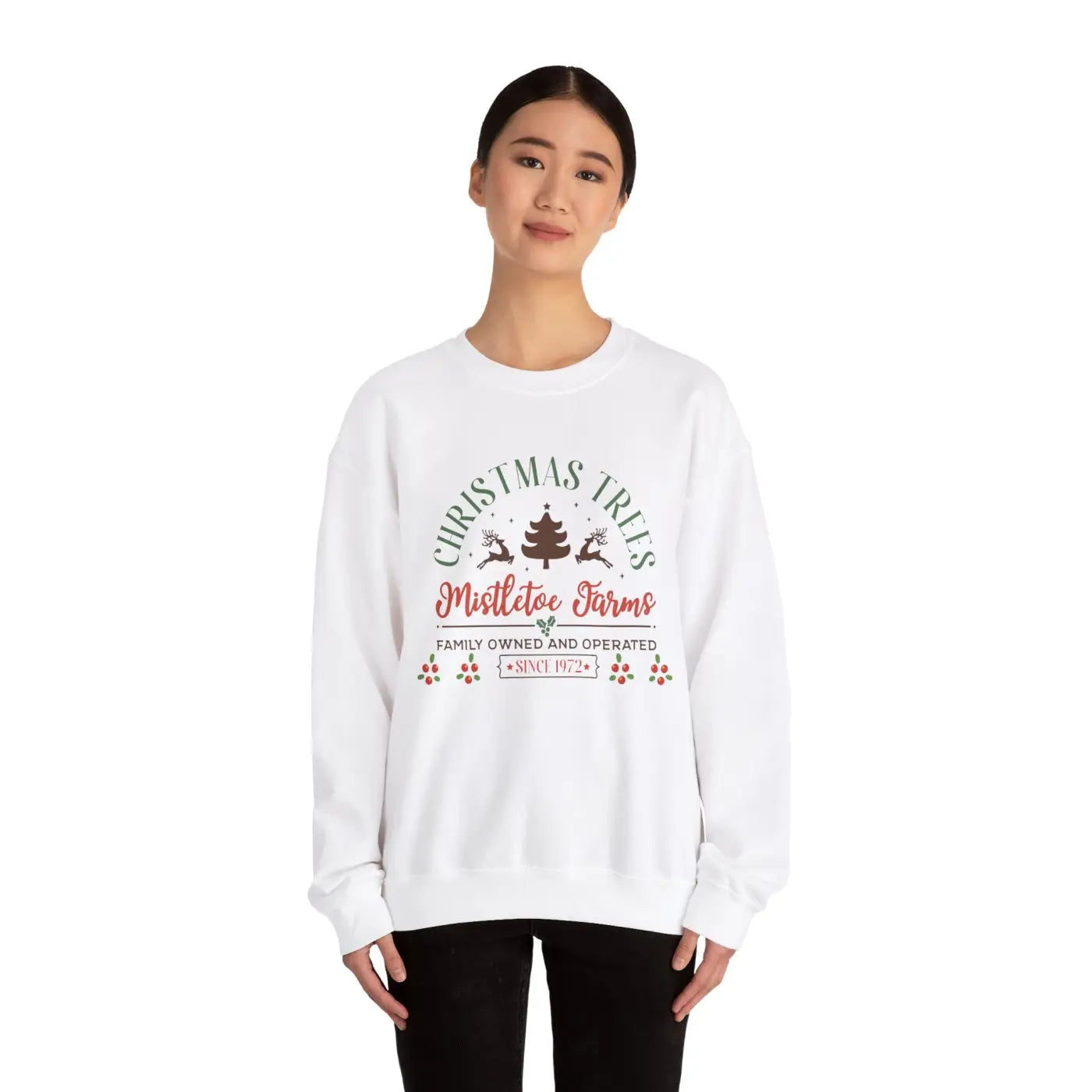 Mistletoe Farms Heavy Blend Crewneck - Holiday Sweatshirt - DipaliZ