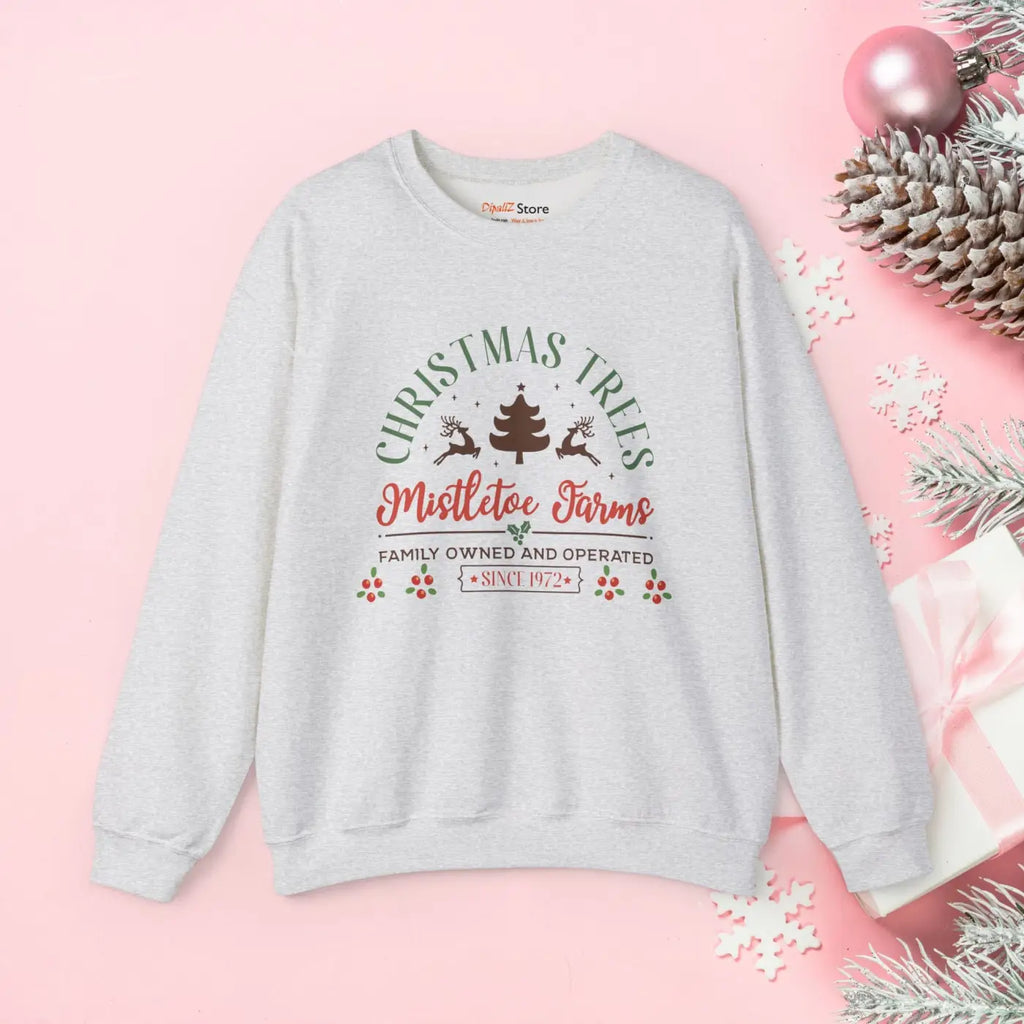 Mistletoe Farms Heavy Blend Crewneck - Holiday Sweatshirt - DipaliZ