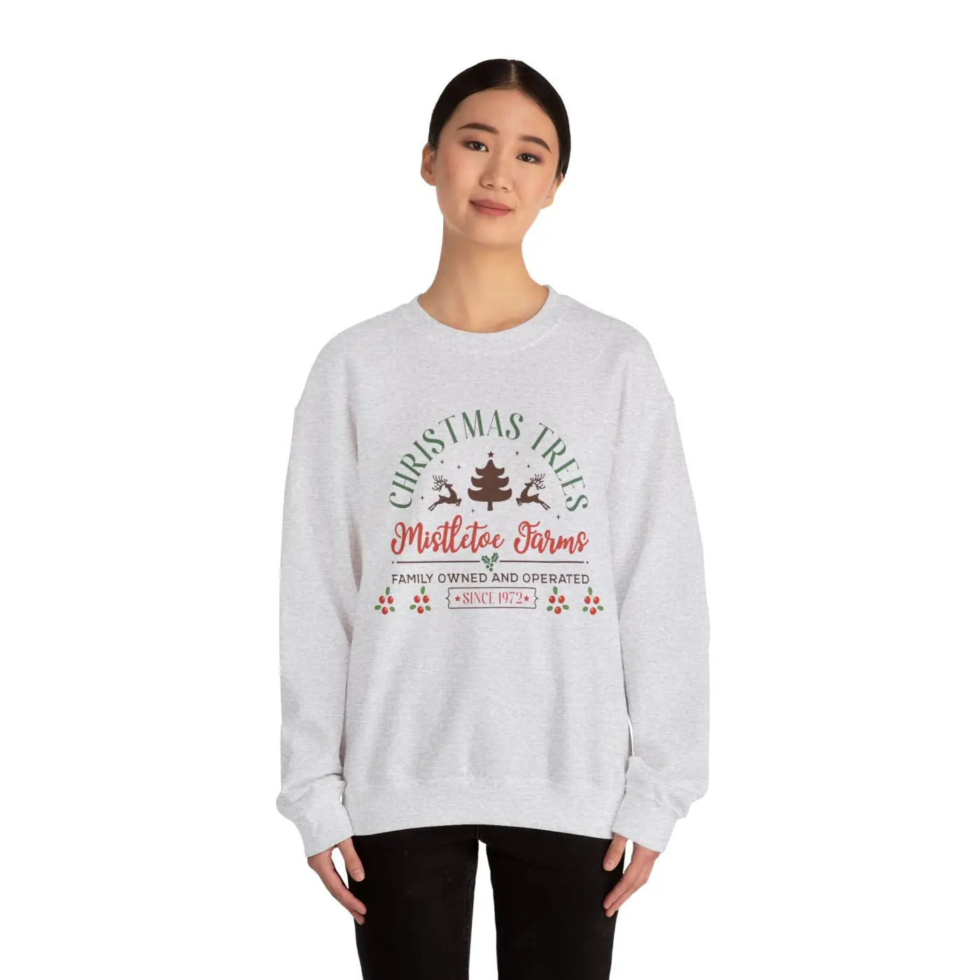 Mistletoe Farms Heavy Blend Crewneck - Holiday Sweatshirt - DipaliZ