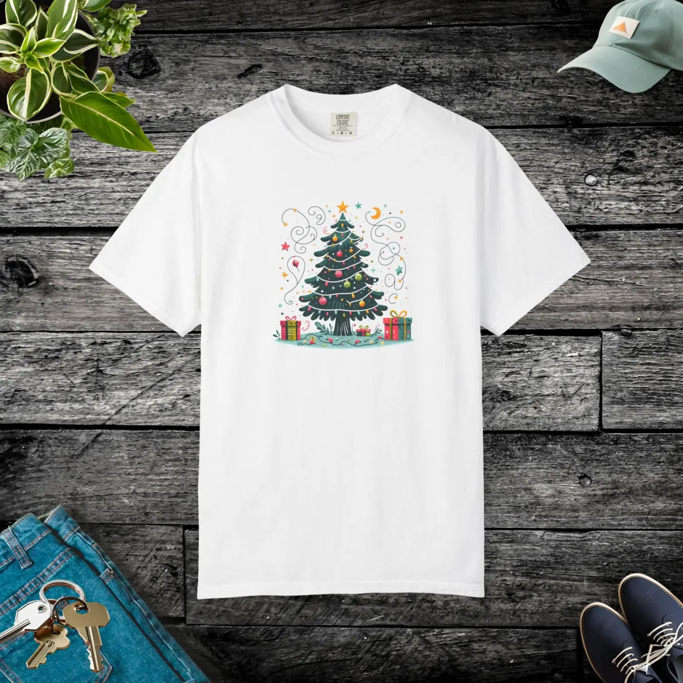 Festive Comfort Colors Christmas Tree Tee - Unisex - DipaliZ