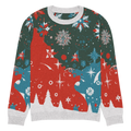Festive Knitted Crew Neck Sweater - Christmas Trees - DipaliZ