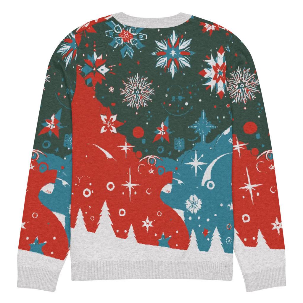 Festive Knitted Crew Neck Sweater - Christmas Trees - DipaliZ