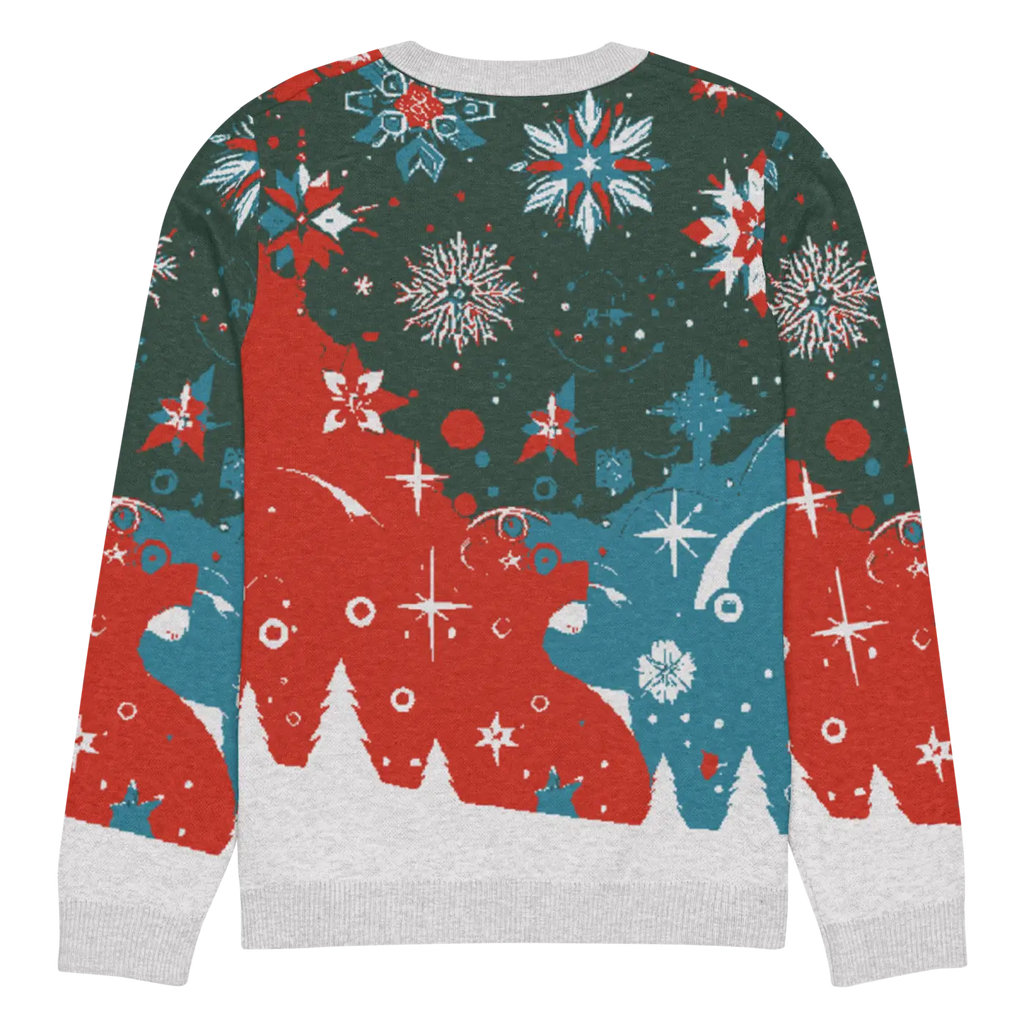 Festive Knitted Crew Neck Sweater - Christmas Trees - DipaliZ