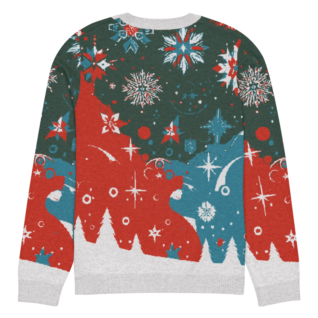 Festive Knitted Crew Neck Sweater - Christmas Trees - DipaliZ