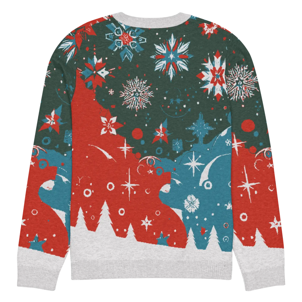Festive Knitted Crew Neck Sweater - Christmas Trees - DipaliZ