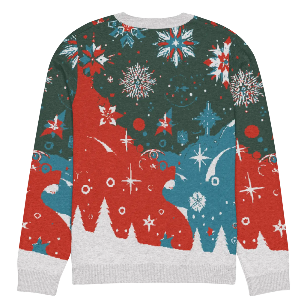 Festive Knitted Crew Neck Sweater - Christmas Trees - DipaliZ