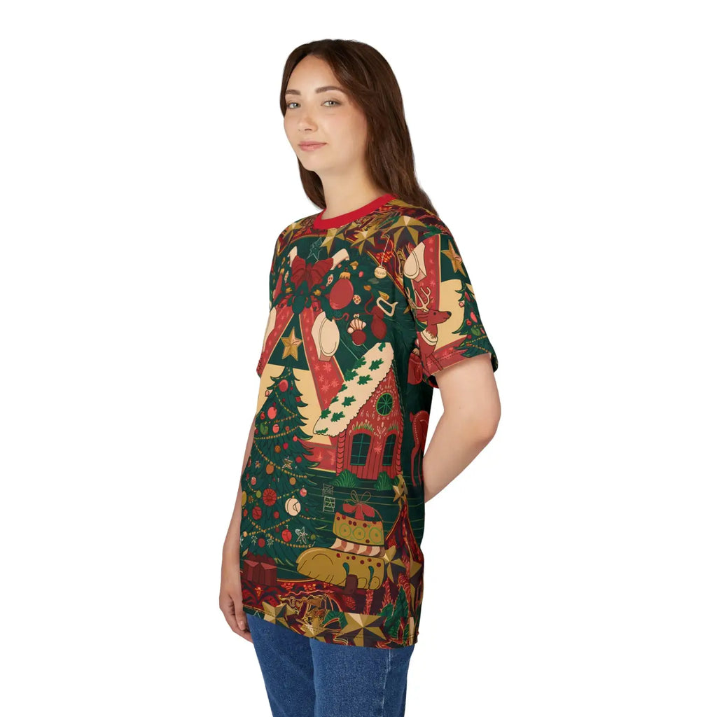 Joyful Christmas Vibe Cut and Sew Tee - Unisex - DipaliZ