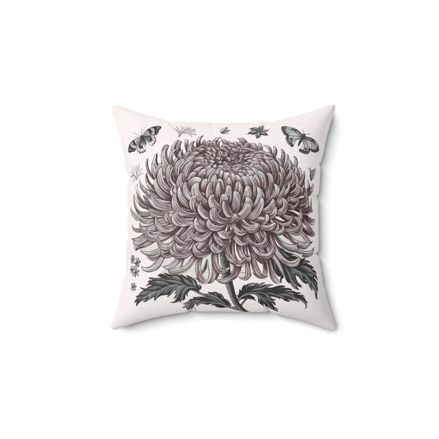 Chrysanthemum Flower Throw Pillow - Cozy Living Room - DipaliZ