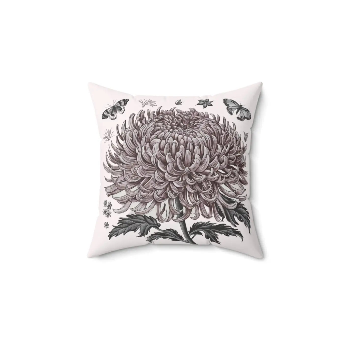 Chrysanthemum Flower Throw Pillow - Cozy Living Room - DipaliZ