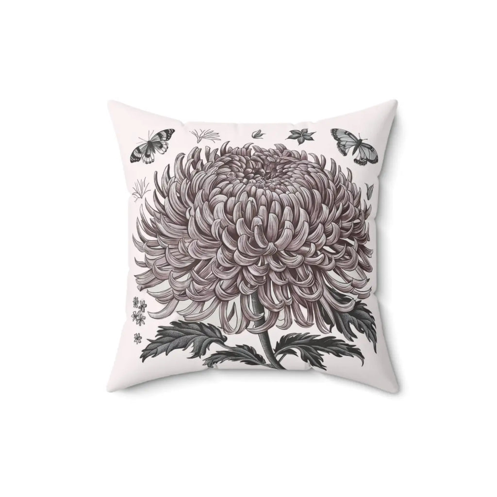 Chrysanthemum Flower Throw Pillow - Cozy Living Room - DipaliZ