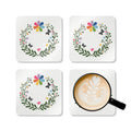 Flowers Corkwood Coaster Set - High-Gloss MDF Design - DipaliZ