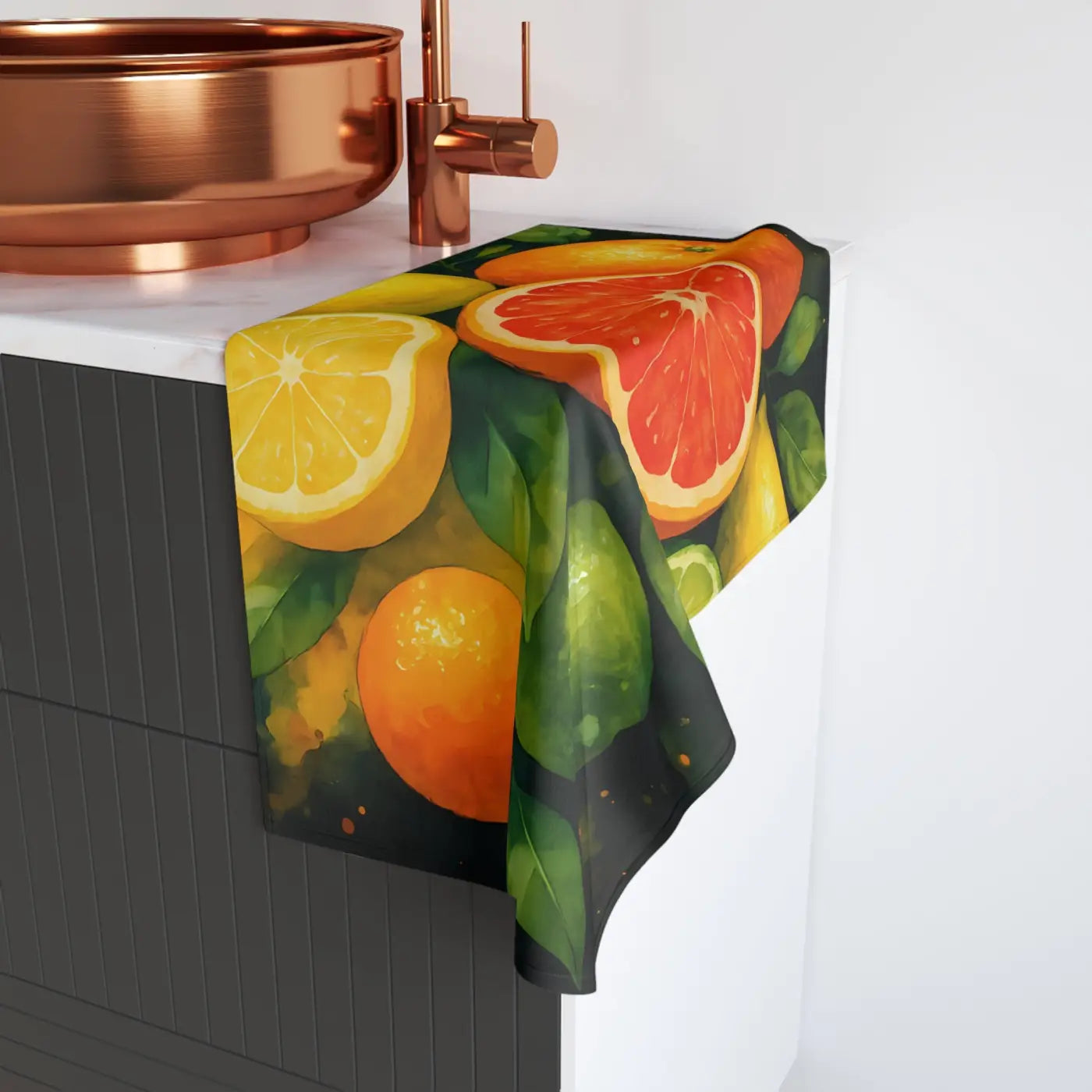 Vibrant Citrus Fruit Hand Towel - Kitchen Decor - DipaliZ