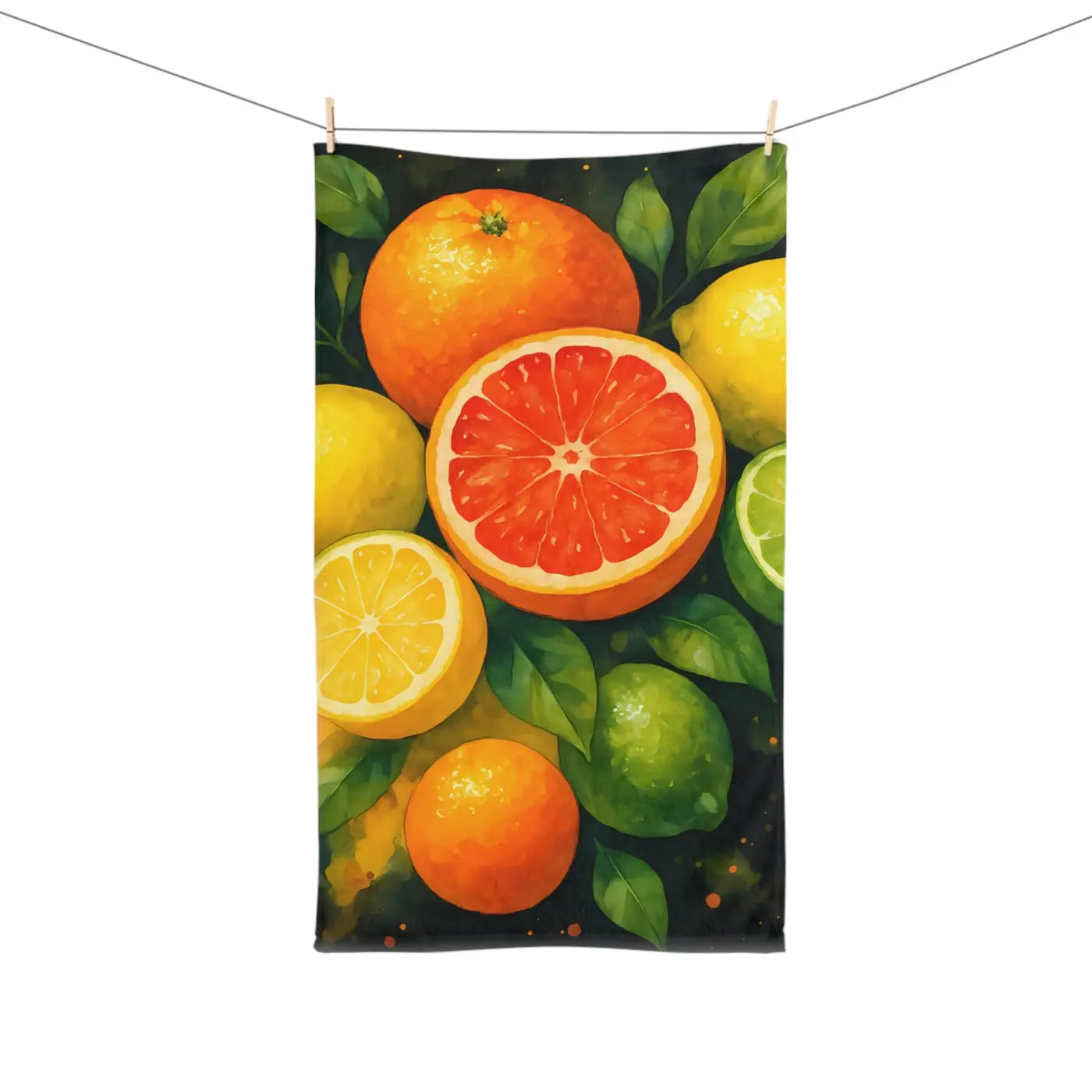 Vibrant Citrus Fruit Hand Towel - Kitchen Decor - DipaliZ