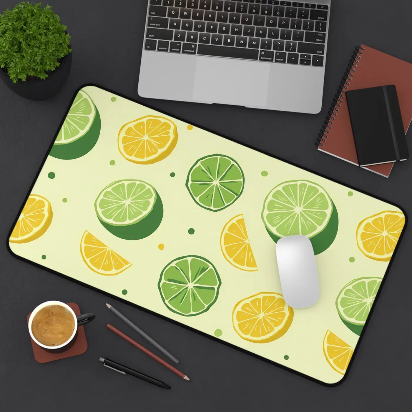 Citrus Pattern Desk Mat - Vibrant Home Office Decor - DipaliZ
