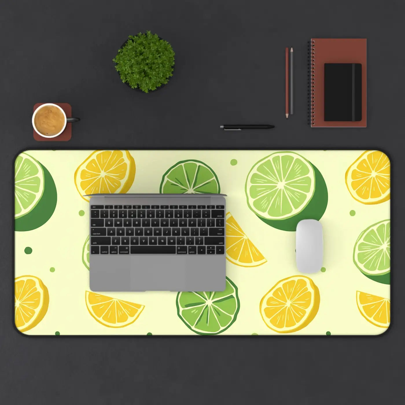 Citrus Pattern Desk Mat - Vibrant Home Office Decor - DipaliZ