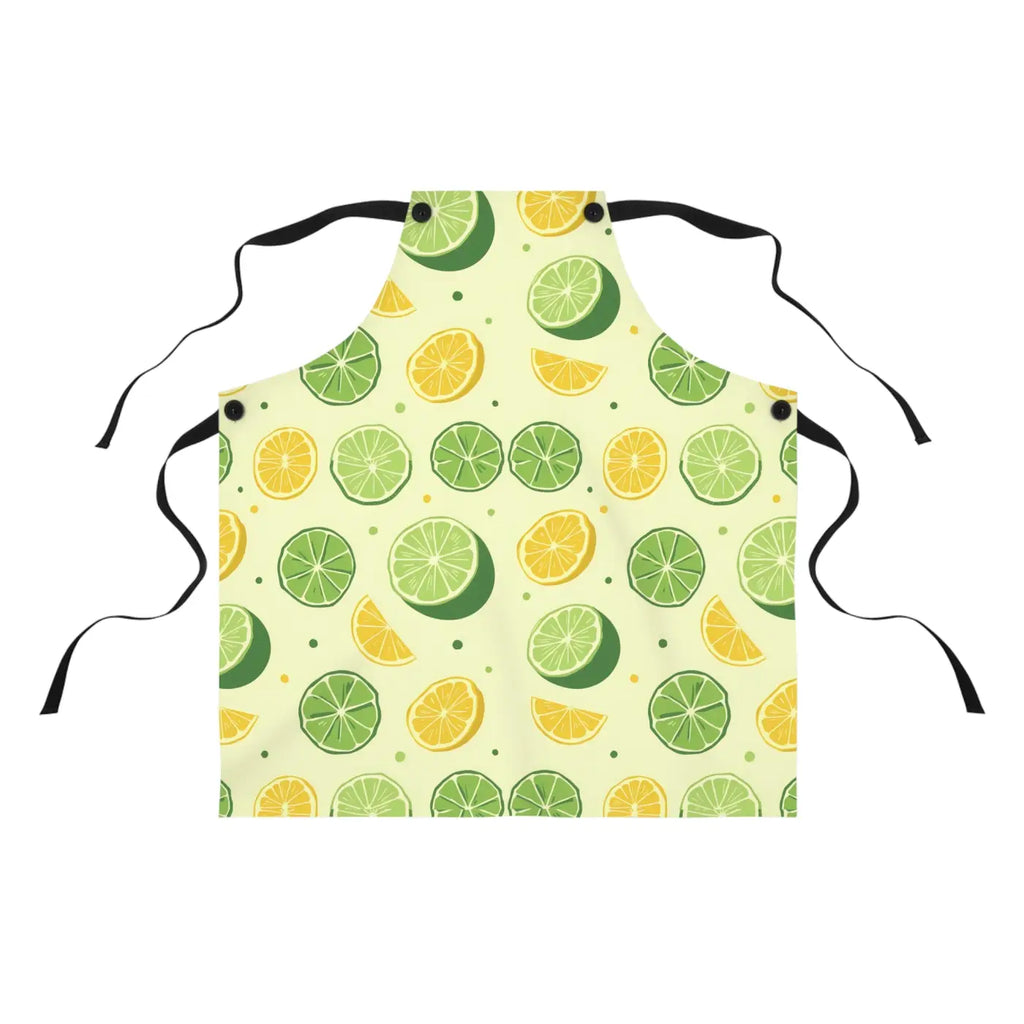 Citrus Pattern Kitchen Apron - Bright Lemon Design - DipaliZ