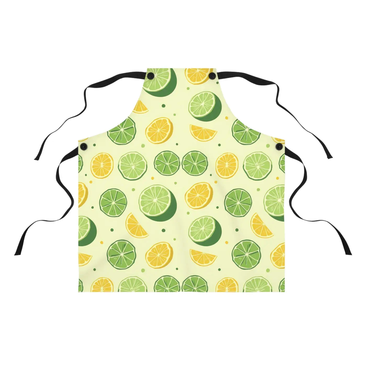 Citrus Pattern Kitchen Apron - Bright Lemon Design - DipaliZ