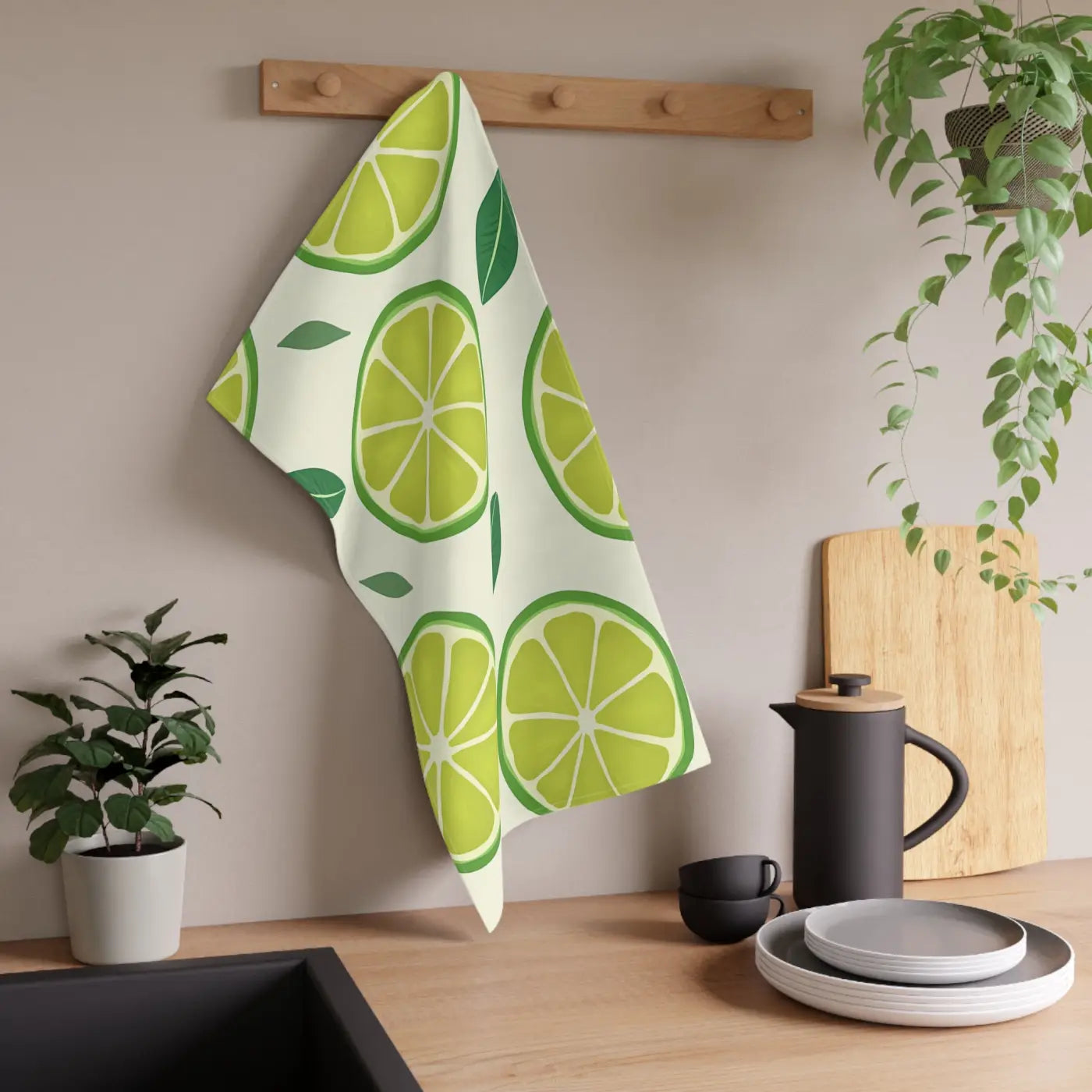 Citrus Slice Tea Towels - Lemon Charm Kitchen Decor - DipaliZ