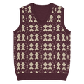 Knit V-Neck Vest - Classic Argyle Check Retro Style - DipaliZ