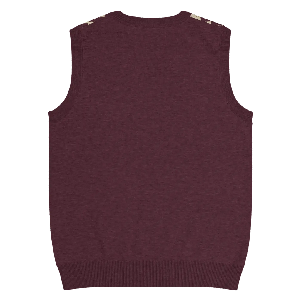 Knit V-Neck Vest - Classic Argyle Check Retro Style - DipaliZ