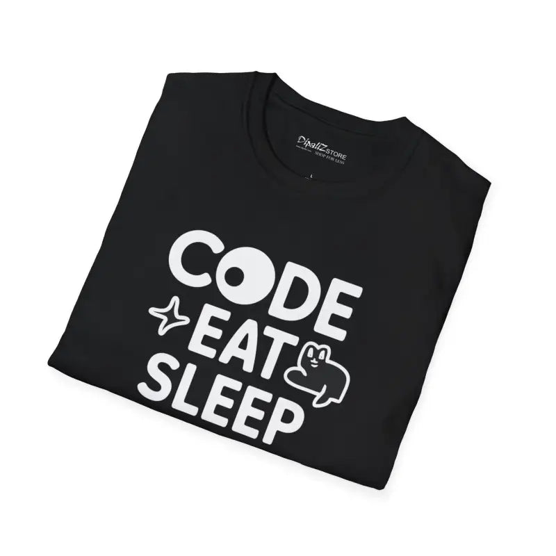 Stylish Programmer Tee - Code Eat Sleep Repeat - DipaliZ