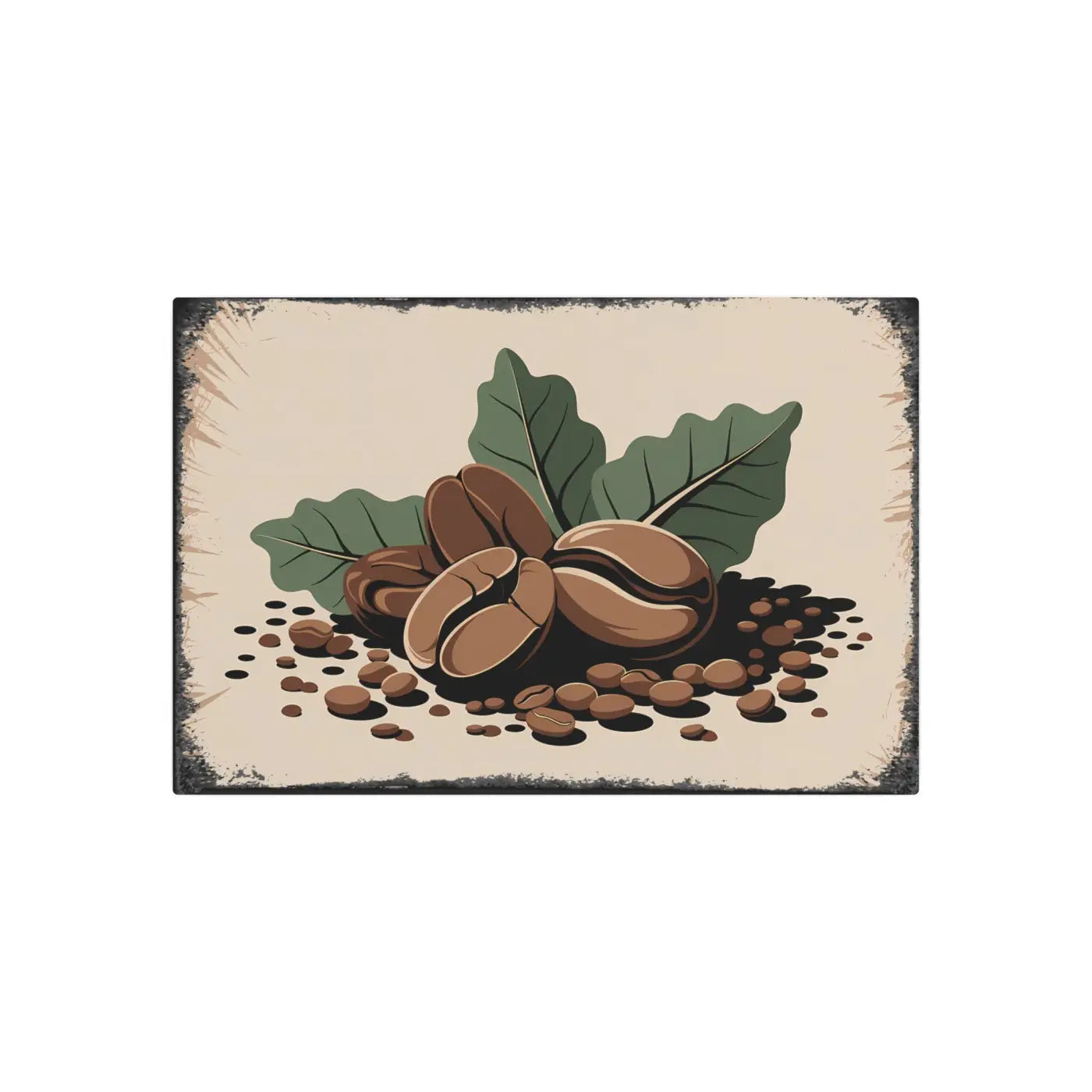 Chic Coffee Beans Metal Art Sign - Modern Home Decor - DipaliZ